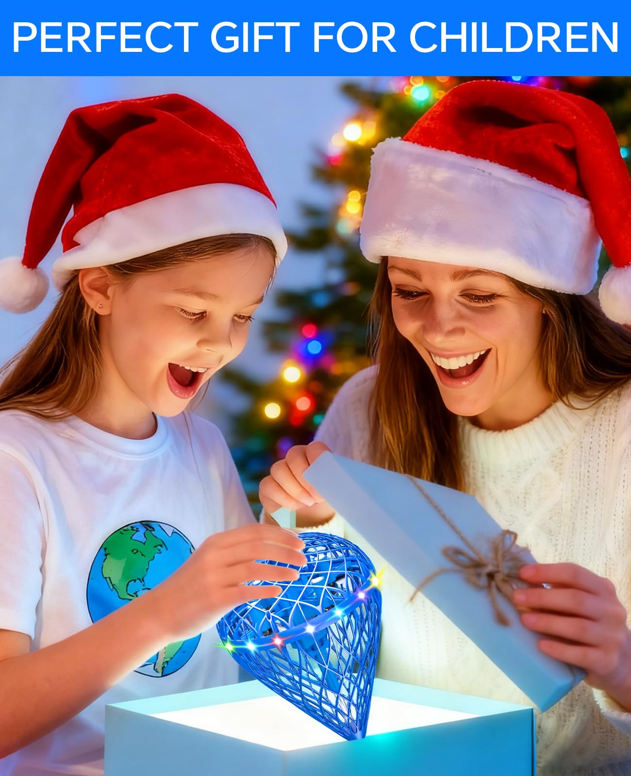 【Upgraded 3 Batteries】Flying Orb Ball Light-Up Hover Toys | Motion-Contro l Spinner with 3D Flips | Unplugged Family Fun|Play Indoors&Out | Christmas Stocking Stuffer Gift for Kids 5-7 8-13+ Year Old