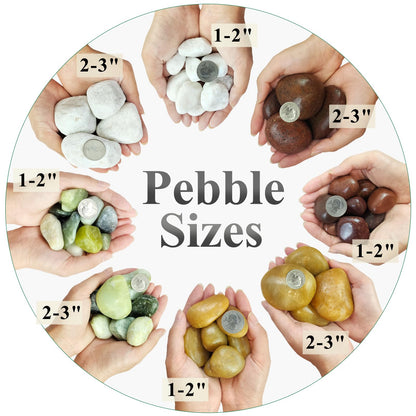 FANTIAN 40 lbs Yellow River Rocks for Landscaping, 2-3 Inch Polished Pebbles for Indoor Plants, Decorative Rocks Stones for Vases, Aquariums, Fountains, Pathways, Backyard and Garden