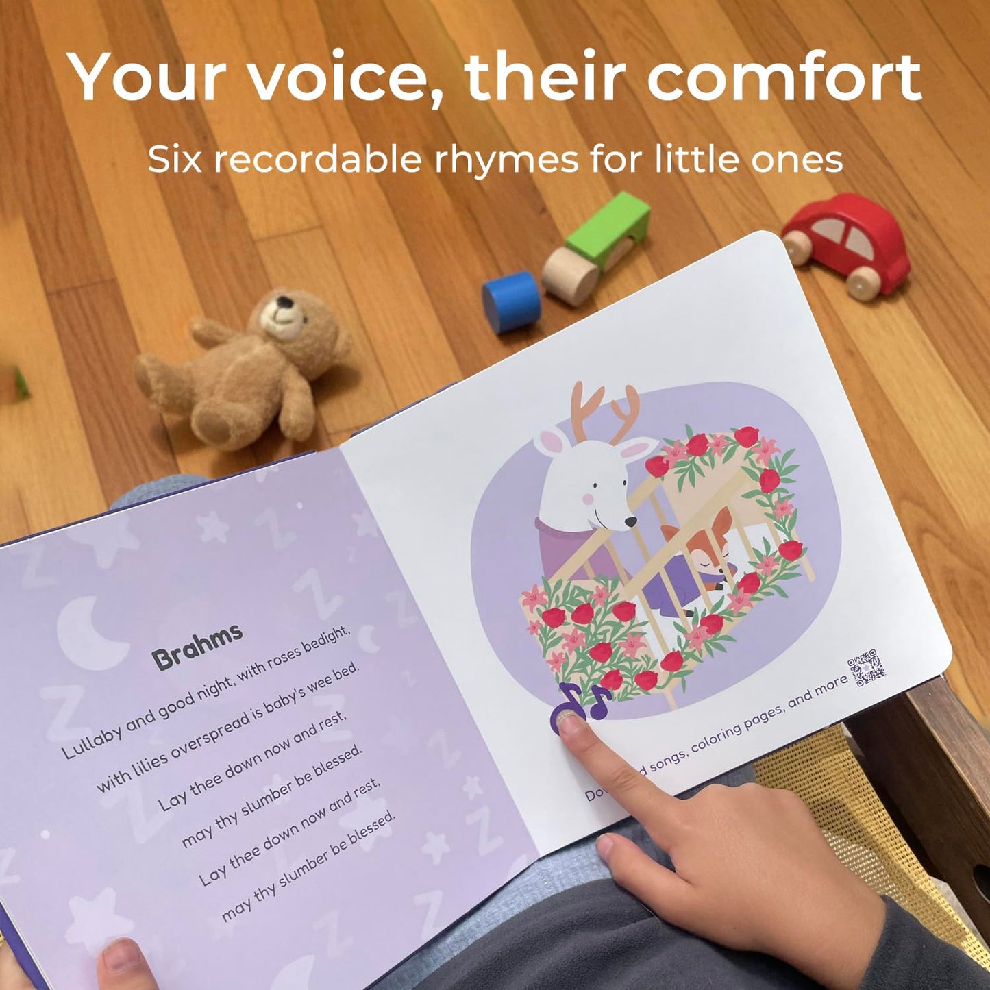 Cali's Books Hush Little Baby Recordable Music Book Toddlers 1-3 Years Old - Lullaby Rhymes Musical Book, Headphone Jack, Interactive Sound Book, Voice Recording Song Toy Children Girls Toddler Boys