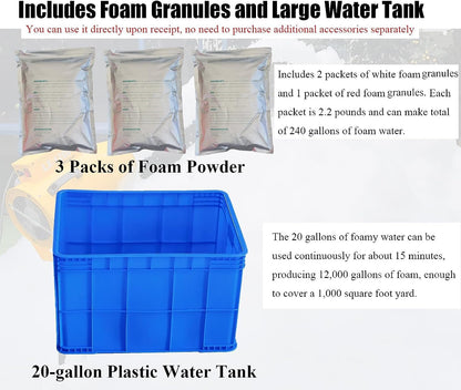 1200W Party Foam Machine,Summer Pool Water Toys for Kids & Adults, Bubble Machine with 3pcs Foam Granules and Water Tank, Holiday & Birthday Girls & Boys, Business Celebrations, Outdoor Party Events