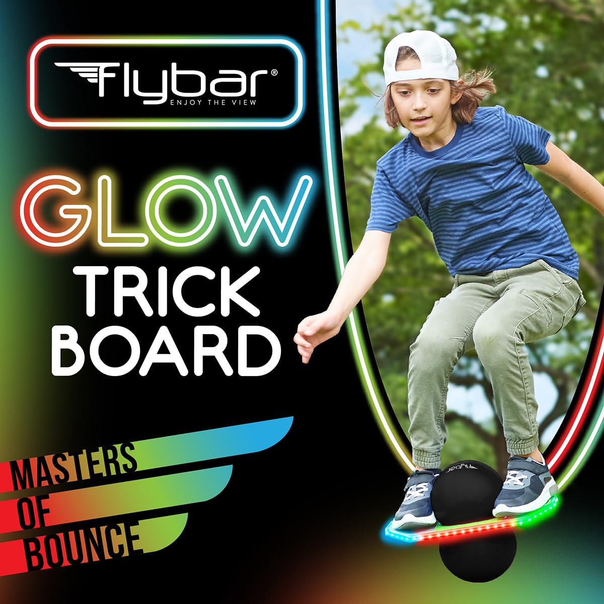 Flybar Pogo Trick Ball for Kids – Balance Bounce Board with Anti-Slip Deck – Pump Included - Indoor & Outdoor Toys for Boys and Girls Fun Way to Reduce Screen Time Supports up to 160 lbs – Ages 6+