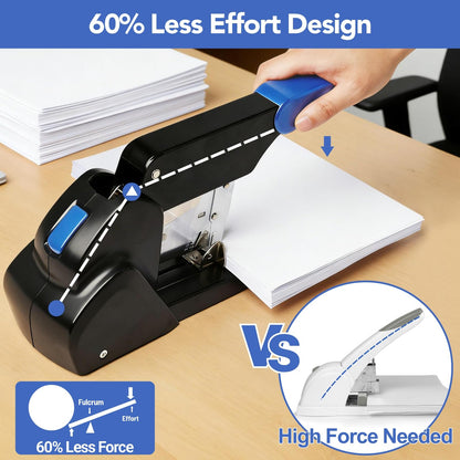 AFMAT Heavy Duty Stapler, 220 Sheets Capacity Stapler for Classroom, 60% Reduced Effort, Jam Free, Adjustable Paper Depth, Metal Desk Office Staplers w/ 50,000+ Uses, Includes 7000Pcs Staples, ES15