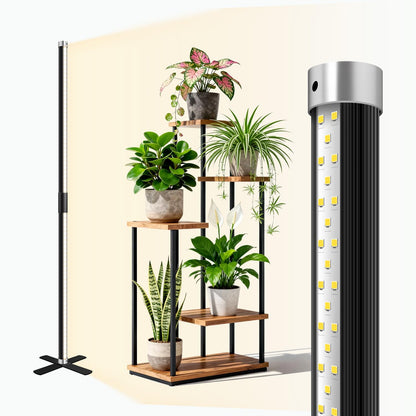 SJZX 4FT Grow Light for Indoor Plants, Full Spectrum 150° Wide Beam with 660nm Red Light, High CRI 97 Plant Light for Home Garden, Herb, Succulent, Standing & Hanging Use
