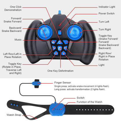 Fosgoit RC Car Toys for Boys Girls 6-12, Birthday Xmas Gifts for 6 7 8 9 10 11 12 Years Old, Gesture Sensing RC Stunt Car with Lights Music 2.4GHz 4WD Hand Remote Control 360° Rotate All-Round Drift
