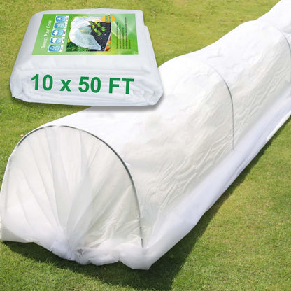 KLEWEE Plant Covers Freeze Protection 10 x 50 Ft, 1.05 oz/yd² Thicker Frost Cloth Plant Freeze Protection, Frost Blankets Covers for Outdoor Plants Winter Frost Protection, Garden Floating Row Covers