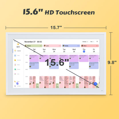 COMIX 15.6" Smart Digital Wall Calendar - WiFi Family Organizer with Sync Google/Outlook/Apple Calendar, Touchscreen Meal Planner & Chore Chart, Digital Photo Frame for Home & Office