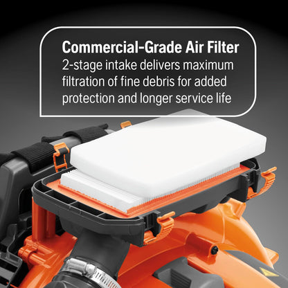 Husqvarna 580BTS Gas Backpack Leaf Blower, 75.6-cc 4.59-HP 2-Cycle Gas Leaf Blower, 1000-CFM, 47-N, 220-MPH Superior Blowing Capacity and Ergonomic, Ventilated Harness