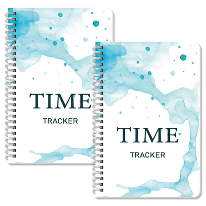 INKNOTE 2Pcs Time Tracker Log Timesheet Notebook Spiral Management LogBook for Effectively Track and Plan Your Day 9 X 6.1inch-100 Pages