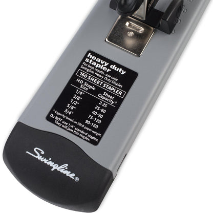 Swingline Heavy Duty Stapler, 160 Sheet Capacity, Jam Free, Metal, Black and Gray (39005)