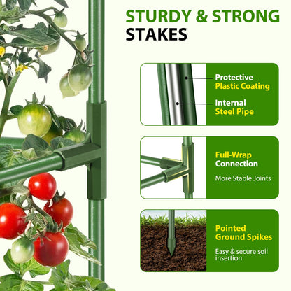 Suntee 2 Pack 48" Large Artificial Ferns, 3 Pack Tomato Cage with 10 Gallon Grow Bags