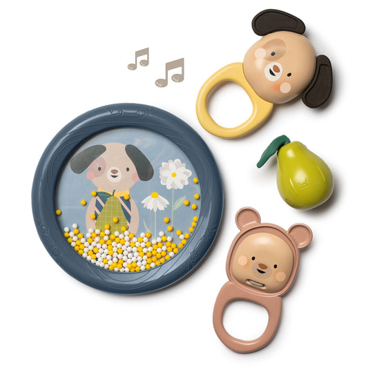 Taf Toys Baby Musical Instruments Set - Safe Music Montessori Musical Toys for Toddlers 1-3 - Kids Instruments with Soft Colors & Textures - Develops Fine Motor Skills - Ideal for Babies 6 Months & Up