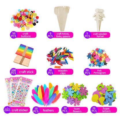 Itopstar 3000 Kids Arts and Crafts Supplies for Kids Crafting Supply in 3 Layered Plastic Art Box All in One Ages 8 9 10 11 & 12 Year Old Girls & Boys Crafting Supply Set
