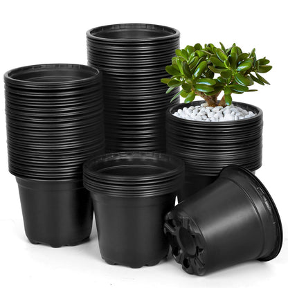 DUNPUTE 120 Pack 4 Inch Nursery Pots for Plants, Plastic Seeds Starter Pots with Drainage Holes, Small Plastic Plant Pots for Succulents Seedling Cutting Transplanting