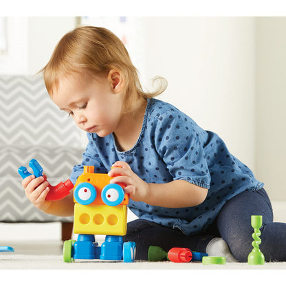 Learning Resources 1-2-3 Build It Robot Factory - Building Robots for Kids, Robot STEM Toys, Kids Engineering Toys, Toddler STEM Activity, Robots Building Kit