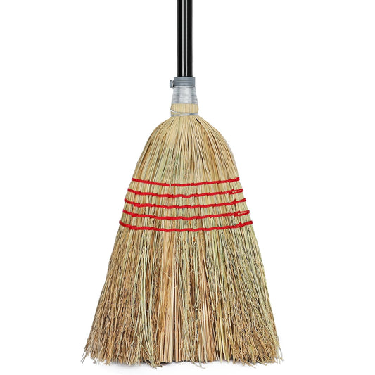 Corn Broom Outdoor, Household Indoor and Outdoor Broom Suitable for Sweeping Gravel, Fallen Leaves and Sand on Yard, Garage, Lawn, Stone Path and Concrete Floor