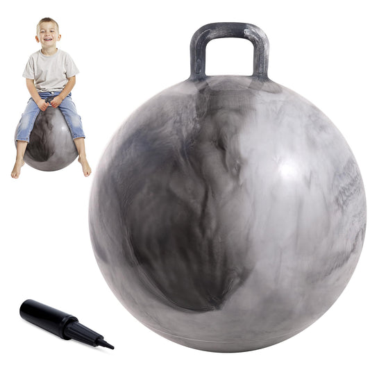 Upper Rider Clouds Hopper Ball for Kids,18 Inch Bouncy Ball with Handle,Inflatable Hopping Toys for Boys Girls Aged 3-8, Indoor Outdoor Jumping Toys Gift with Pump