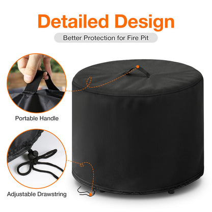 POMER Fire Pit Cover,30inch Round Fire Pit Cover for BALI OUTDOORS Gas Firepit Table Waterproof Propane Gas Fire Pit Column Cover - 30" D x 25" H
