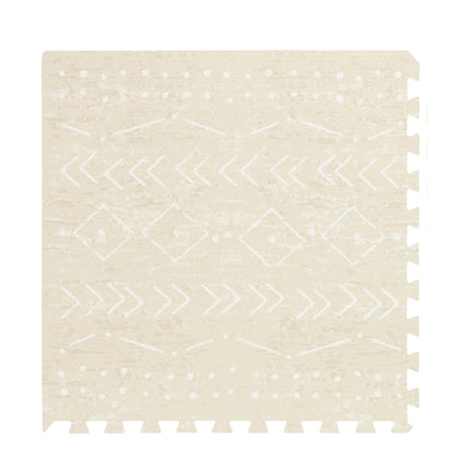 Lillefolk Baby Play Mat for Floor – 8x8ft Beige | Soft Non Toxic Premium EVA Foam Tiles for Tummy Time, Crawling & Playroom – Waterproof for Hard Floors Mat for Babies & Toddlers (16 Tiles)