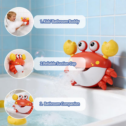 Crab Bubble Bath Maker for The Bathtub, Automatic Bath Toy Blows Bubbles & Plays Children’s Songs, Bathtub Toys As Birthday Gift for Boys Girls (Blue)