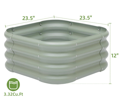 2-Pack 2x1ft Galvanized Raised Garden Bed, Outdoor Planter Bed, Metal Planter Box for Gardening and Planting,LG