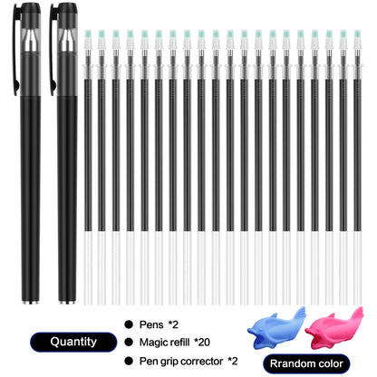 WANFRES Grooved book magic pens for kids disappearing ink pens and reusable grooved handwriting practice or grooved writing books for kids 3-5, children magic copy books, invisible ink pen refills.