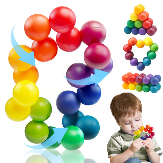 Sensory Autism Balls Toy for Toddler Kids, Airplane Travel Toys for Age 3-5 5-7 3-4 4-8 School Fidget Classroom Autistic Calm Down Treasure Prize Box Dementia Activities Easter Basket Stuffers Gifts