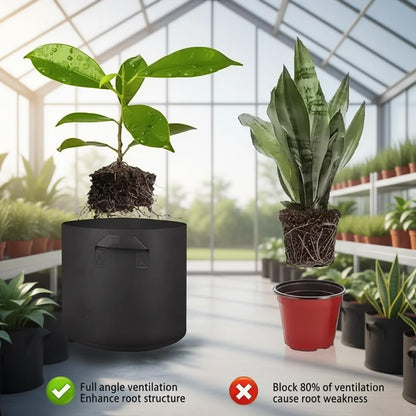 6 Grow Bags, 5 Gallon Strawberry Planter and Potato Grow Bags, Non-Woven Fabric Plant Containers with Dual Handles, Garden Planting Solutions for Vegetables and Fruits, Durable and Breathable Design