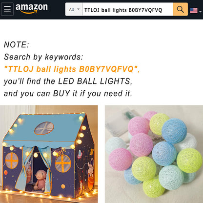TTLOJ Gift for Christmas Outer Space Style Play Tents for Boys Girls, Large Playhouse Castle Toy for Toddler Play House, Teepee Tent Indoor Outdoor (Ball Lights NOT Included