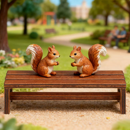 Garneck 2 Pack Miniature Wooden Benches for Dolls: 1:12 Tiny Fairy Garden Bench Figurines Dollhouse Furniture Accessories for Crafts Mini Park Chair Model for DIY Micro Landscape Scene Bonsai Decor