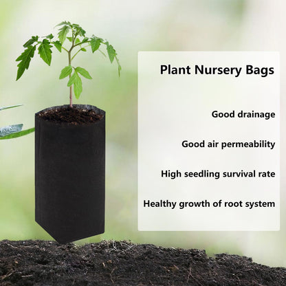 Belit 100 Pcs 13.5" H Nursery Grow Bags, Non-Woven Plants Pots Container for Starting Deep Rooted Plants Vegetable, Flower, Seedling Tree, Black