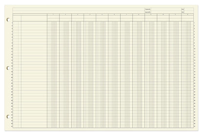 BookFactory Ledger Pad/Large 12 Column Accounting Ledger Columnar (Twelve Columns) Pads - 17'' x 11'', 50 Pages, Notepad Landscape Format (Made in USA)