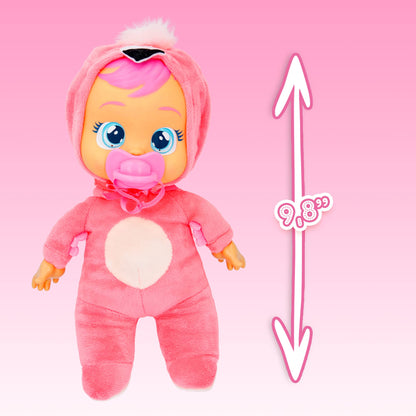 Cry Babies Tiny Cuddles Lady - 9 inch Baby Doll, Cries Real tears. Red and Black, Multicolor