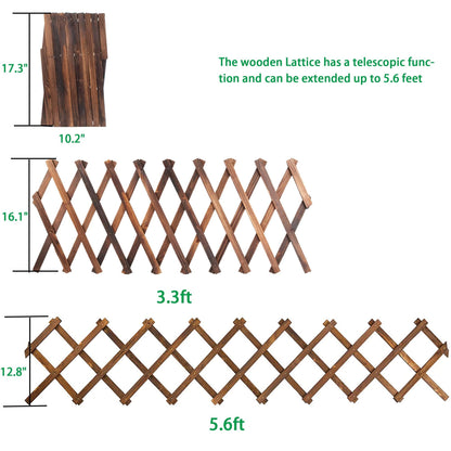Wooden Lattice Panels for Outside 4Pack, 75"x11.8" Expandable Wood Lattice Fence Wall Garden Trellis Frame for Climbing Plants Outdoor Vine Ivy Rose Patio Room Decorative