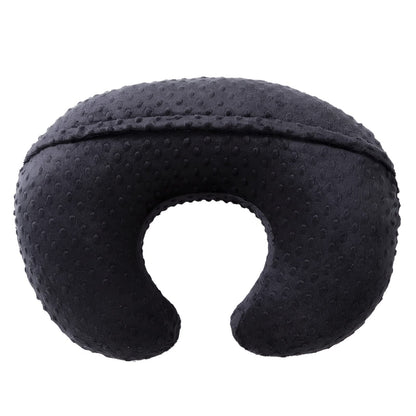Baby Nursing Pillow and Body Positioner with Premium Slipcover for Breastfeeding for Baby Boys and Girls, Feeding Pillow with Breathable Comfortable Pillowcase (Black)