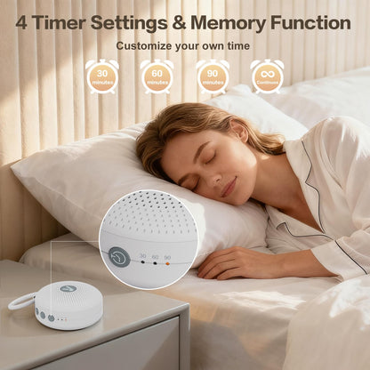 Portable Sound Noise Machine for Baby Kids Adult with 21 Natural Soothing Sounds, Memory Function, 32 Levels of Volume, Powerful Battery, Noise Canceling, Sleep Sound Timer Therapy for Home, Travel
