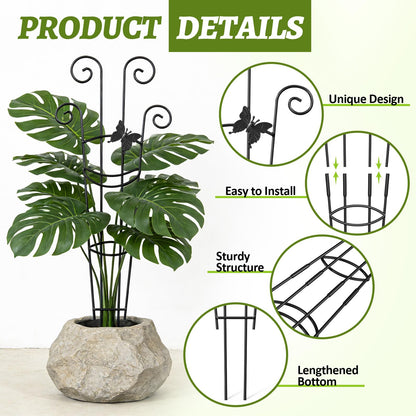 Netuaoo Plant Trellis 2 Pack Plant Trellis Indoor 29.96 in Expandable Metal Garden Trellis for Climbing Plants Sturdy Houseplant Support for Potted Plants with Ties Support for Ivy Pothos Hoya