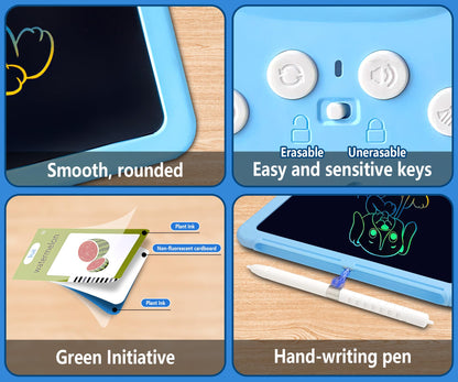 Rylai Toddler Toys Talking Flash Cards, Kindergarten Learning Resources 510 Sight Words with Drawing Tablet for Speaking Doodling, Sensory Toys for Kids with Autism, Boys Girls 2 3 4 5 6, Blue