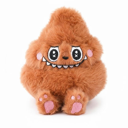 jaycos Funny Brown Monster Plush Dog Toy - 4.5" Interactive Shaking Sound Pet Toy, Durable Soft Stuffed Animal with Detachable Keychain Hook for Small Dogs & Puppies