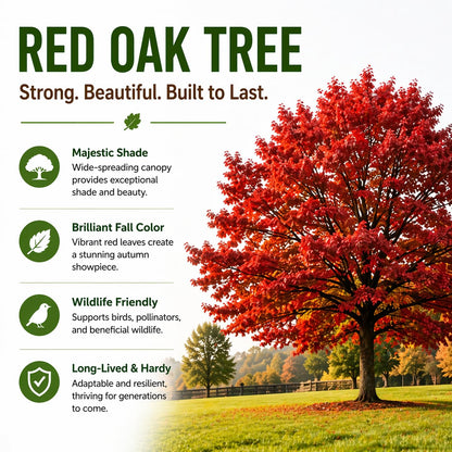 Red Oak Tree Seedlings for Planting | Year Old Rooted and Healthy Seedlings to Plant, Plant Anytime (2 Trees)