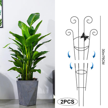 2 Pack Trellis for Climbing Plants Indoor, 30In Monstera Plant Support Structures, Plant Trellis for Potted Plants Stakes, Metal Climbing Support Outdoor for Ivy Pothos Monstera Hoya Flower, Butterfly