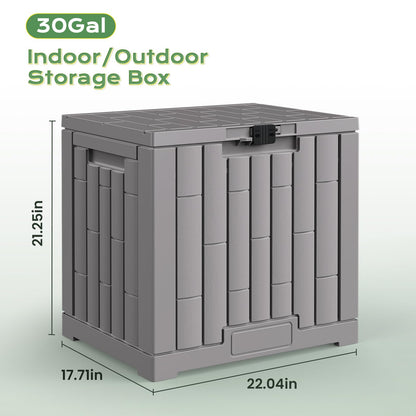 Jocoevol Deck Box 30 Gal, UV Resistant & Waterproof Outdoor Storage Box with Lock, Easy Assemble Storage Bins Container for Pool Patio Garden