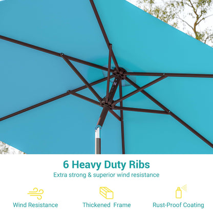 Bonosuki 7.5ft Outdoor Umbrella Patio Umbrella 2-Year-Non-Fading Steel umbrella outdoor patio with Push Button Tilt and Crank, Turquoise
