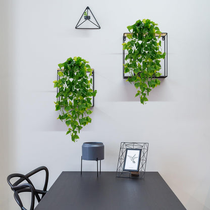 BLEUM CADE Fake Hanging Plants, 2pcs Artificial Pothos Vines Greenery for Wall Home Living Room Office Indoor Outdoor Decor (No Baskets)