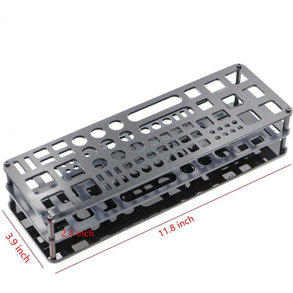 JOYABEST 63 Holes Screwdriver Storage Rack, Organizers, Portable Tool Box, Workshop Tools Tray, Tweezer Brushes Pens