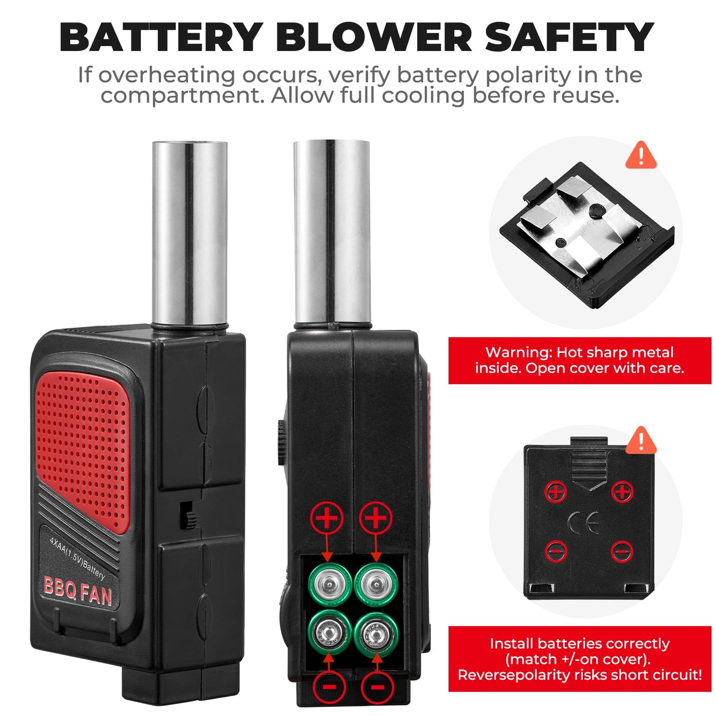 homenote Rapid Charcoal Chimney Starter Set Fireplace Accessories Lighter Cubes BBQ Heat Resistant Gloves Blower BBQ Tools（11.5" x 7" x 7"）