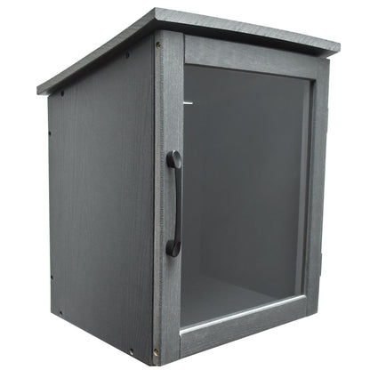 BplusZ Little Library Box Outdoor Waterproof HDPE Book Storage Small Deck Patio Resin Cabinet Bin Outside Free Shed Container for Lending Neighborhood Community, Gray