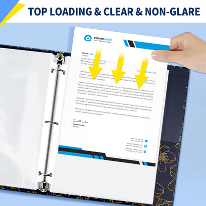 SUNEE Sheet Protectors 500 Packs for 3 Ring Binder, PVC-Free Clear Page Protectors 8.5x11 Inches Plastic Cover for Paper, Documents, Photos, Top Loading Binder Sleeves Letter Size