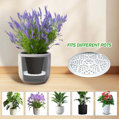 3PCS Round Planter Inserts for Large Tall Pots, 13" Stainless Steel Flower Pot Lift Insert Portable Planter Accessories Circular Plant Risers for Inside Pots with Drainage Hole, Use Less Potting Soil