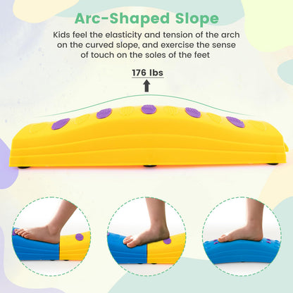 INFANS Kids Balance Beam Stepping Stones Set, 20 PCS Montessori Obstacle Course for Toddler Indoor Outdoor, Non Slip Rubber Base, Gymnastics Toy, Build Coordination Gross Motor Skills (Rainbow)