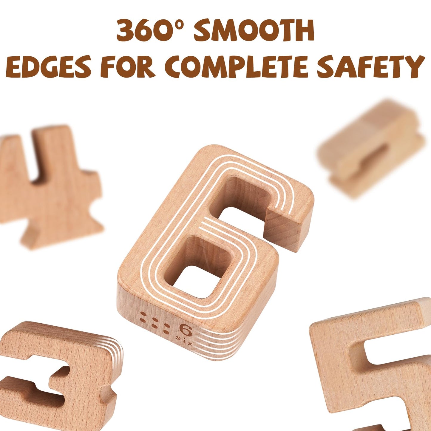 GHOOI Large Wooden Number Building Blocks, Number and Counting Blocks,Balance and Stacking Blocks,32 Pcs Math Blocks,Educational Toys for Toddlers,Preschool Math Toys, Recognition Toys